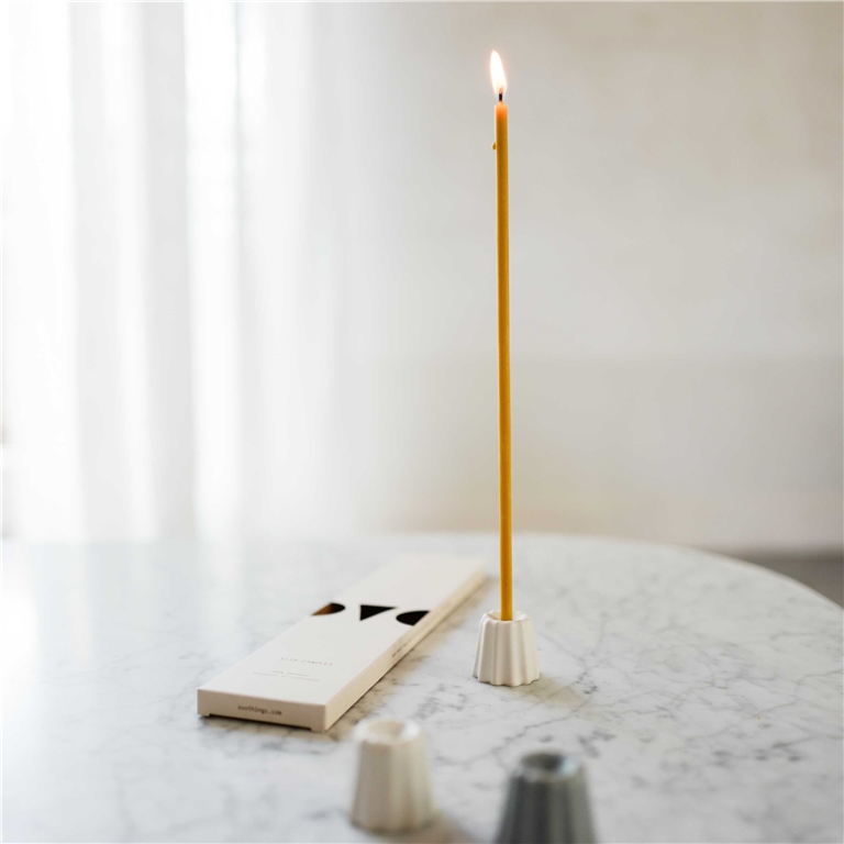 Candlestick for beeswax candles porcelain cake