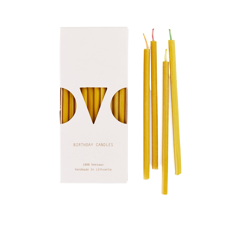 Beeswax birthday candles set of 10 pcs