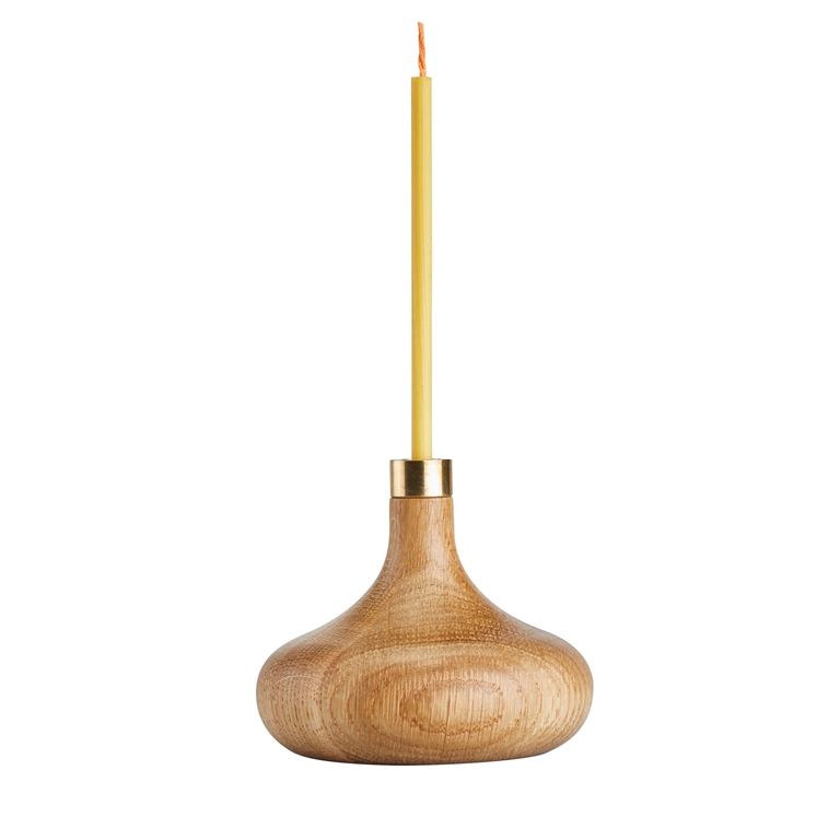 Wooden oak candlestick