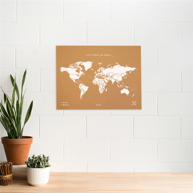 Cork board world map size L