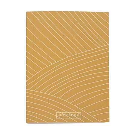 Notebook with ocher color lines