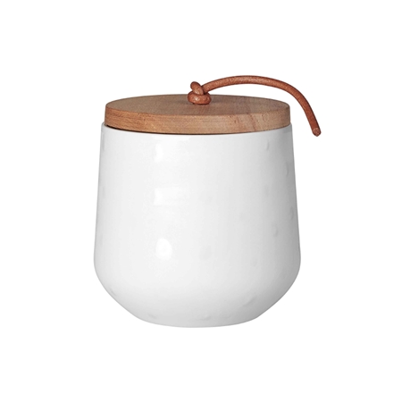 Porcelain  jar with wooden cap high