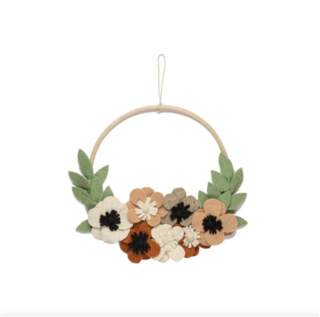 Decorative wreath with flowers