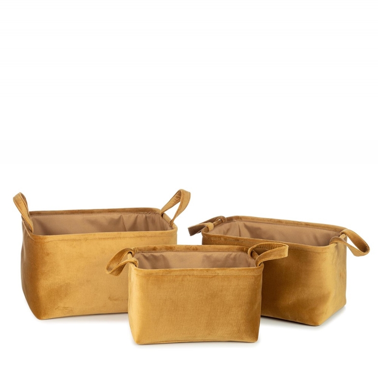 Suede soft ocher baskets