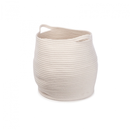 Creamy cloth basket with handles