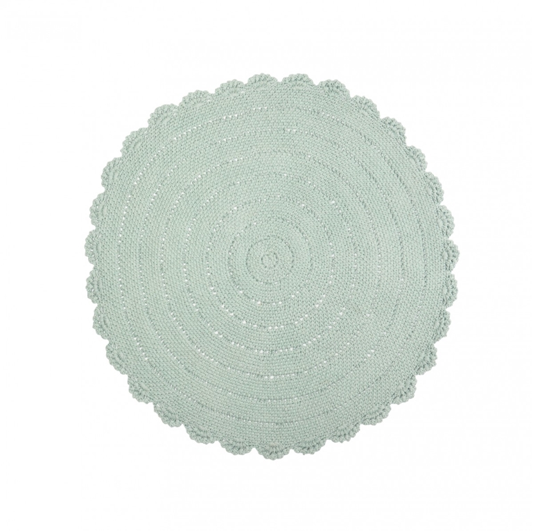 Mint green round carpet