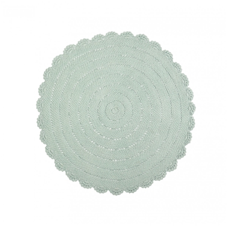 Mint green round carpet