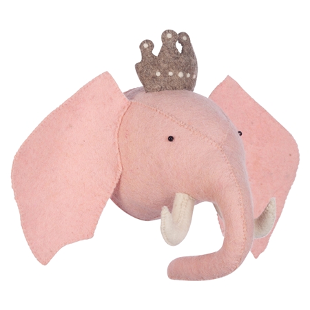Pink elephant princess wall decoration