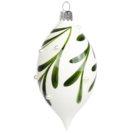 Olive white porcelain mistletoe décor