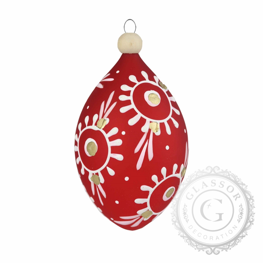 Easter Egg Dark Red Matte, Decorated