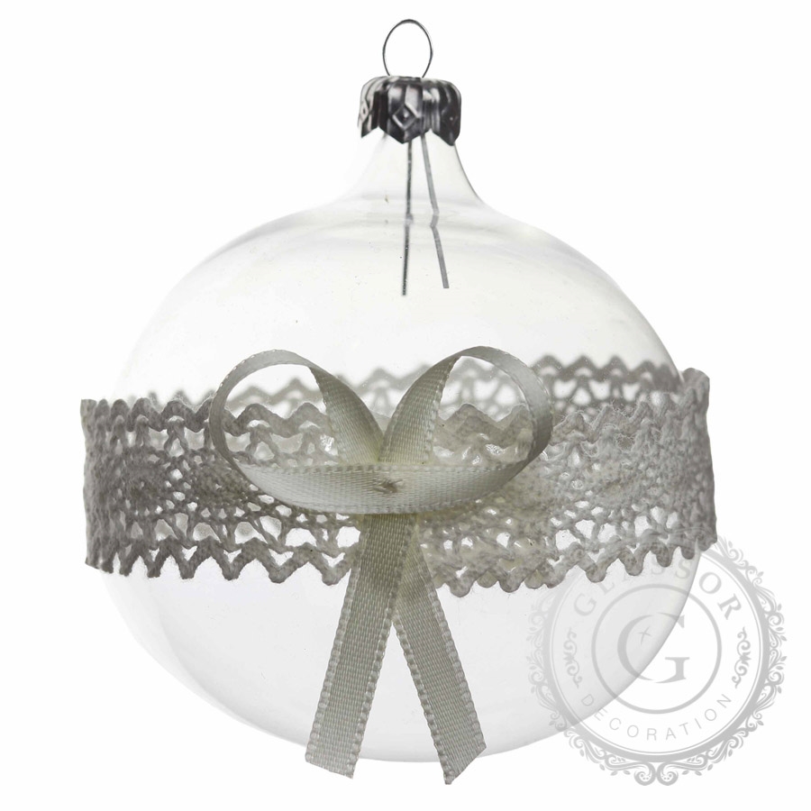 Glass ornaments - transparent ball with a bow