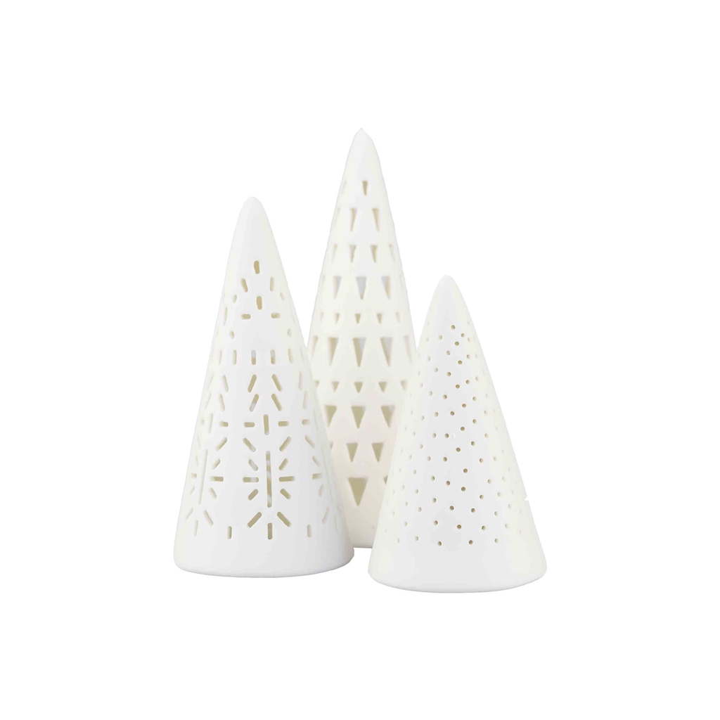 Set of 3 decorative trees from porcelain