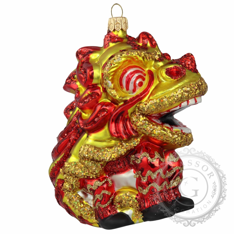 Glass Chinese red dragon