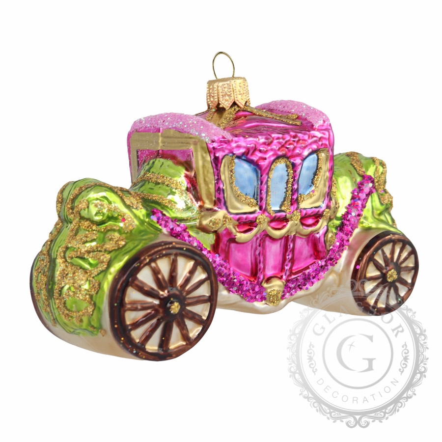 Christmas ornament coach car purple