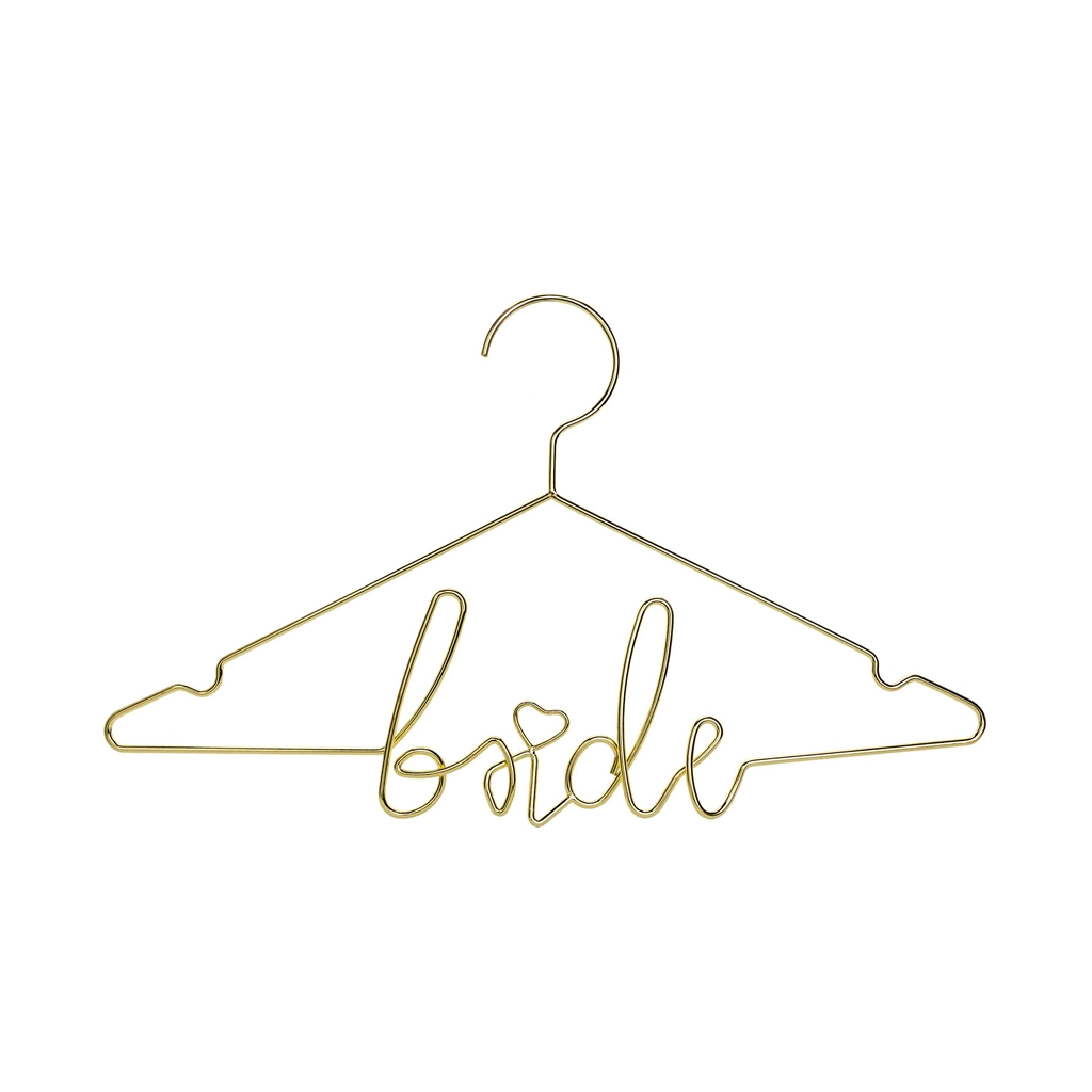 Golden coat hanger for the bride