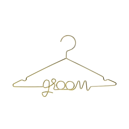 Golden coat hanger for the groom