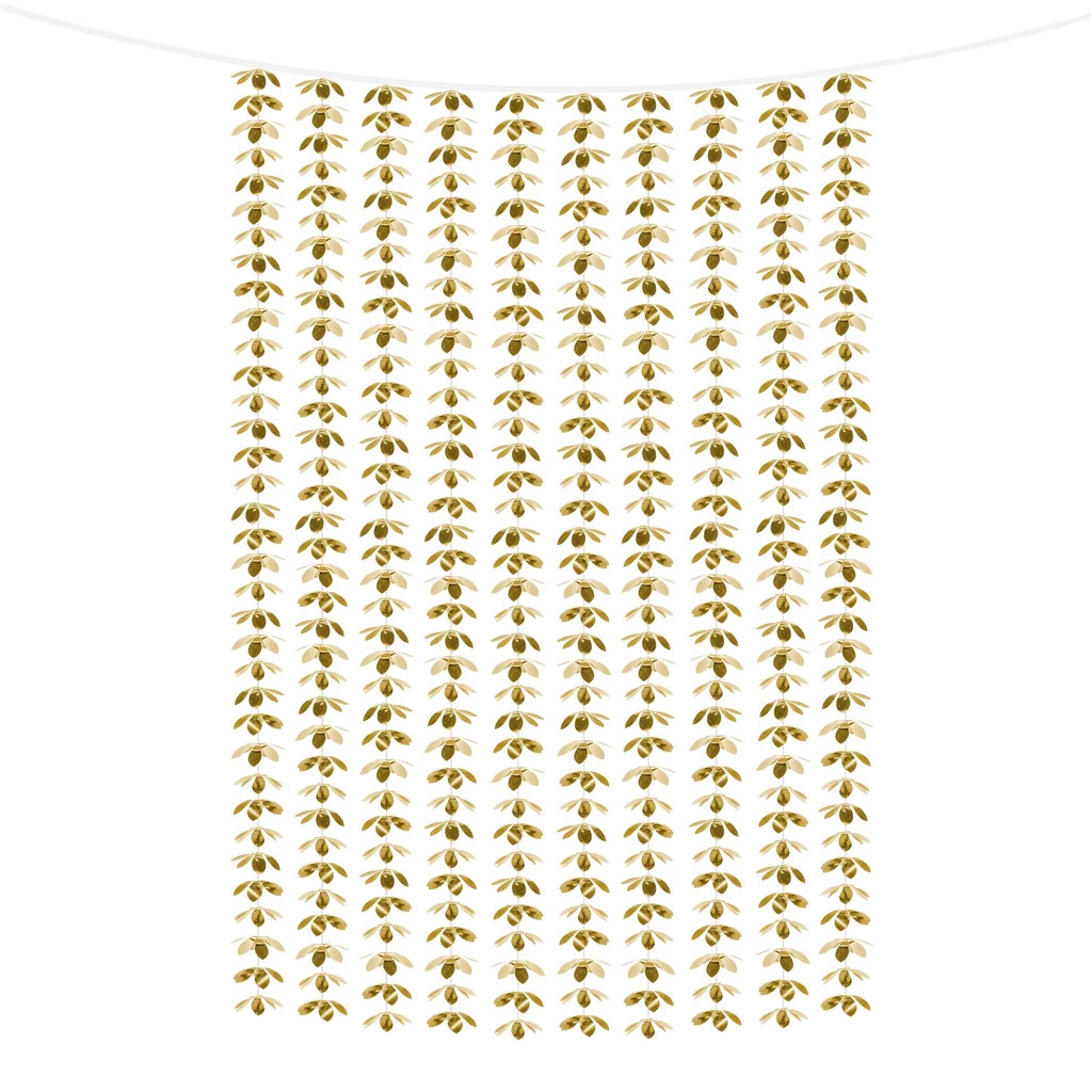 Golden floral curtain