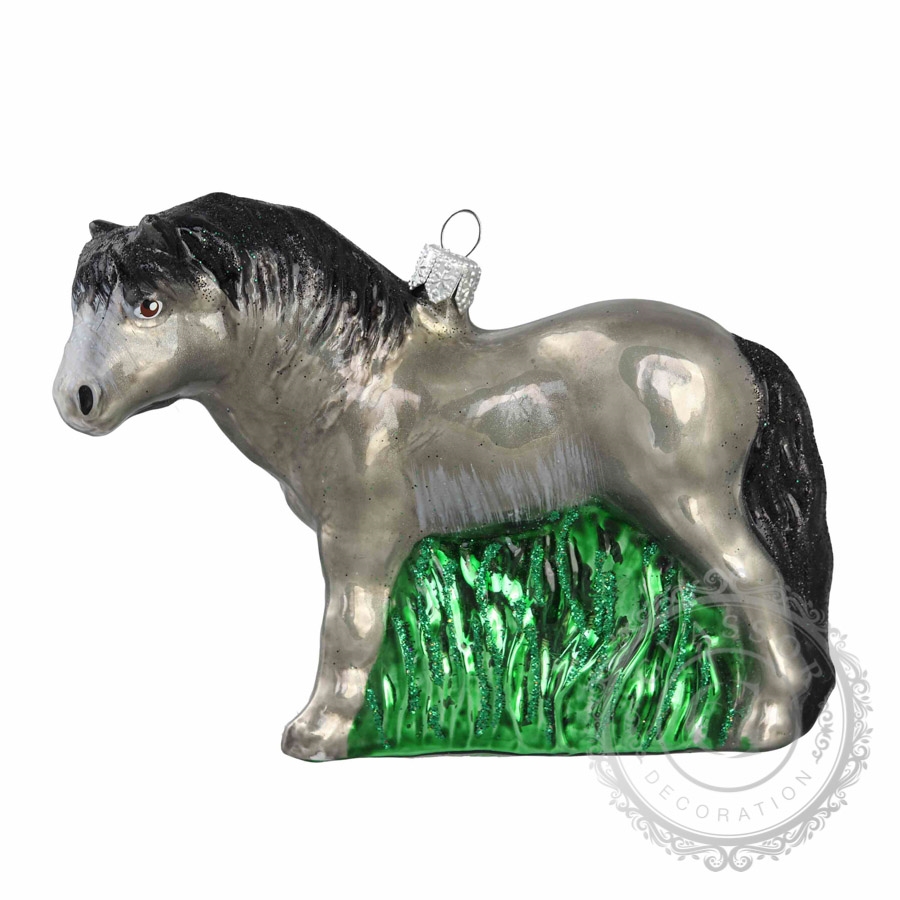 Silver glass horse
