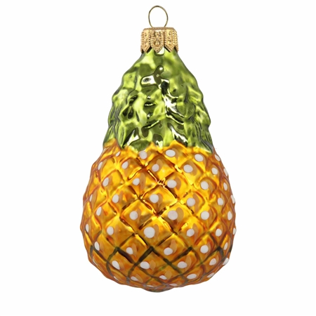 Skleněná ozdoba žlutý ananas