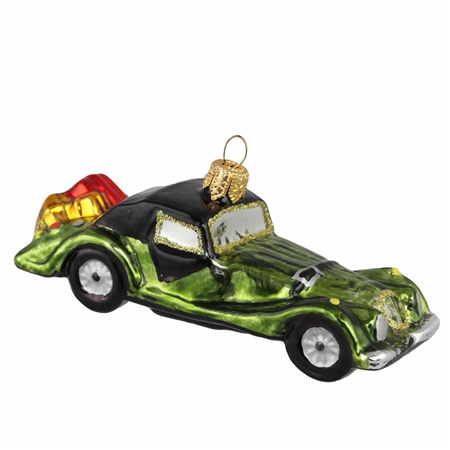 Sports car with gifts Christmas ornament