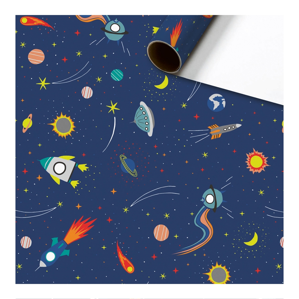 Wrapping paper roll space adventure