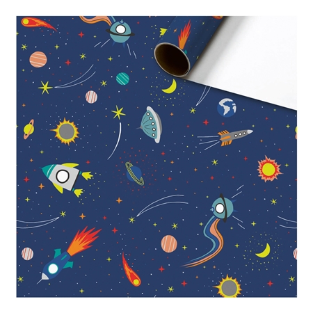 Wrapping paper roll space adventure