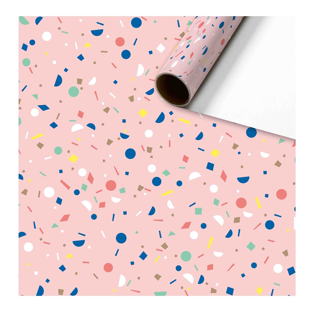 Wrapping paper pink colorful confetti