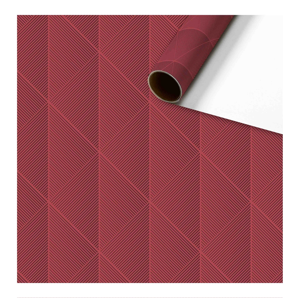 Red wrapping paper with geometric pattern