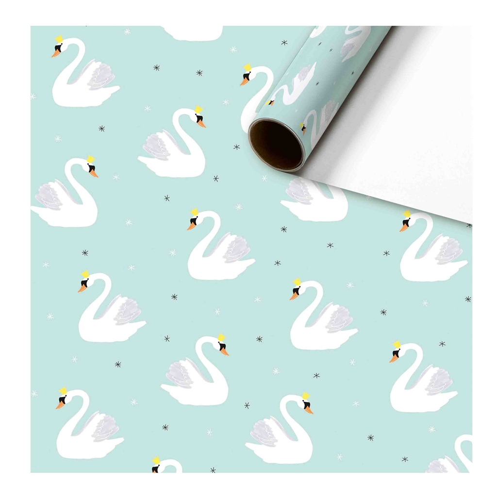 Gift paper mint with swan princess