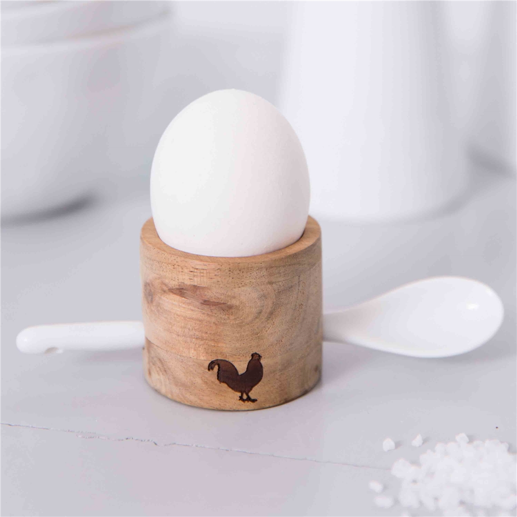 Egg breakfast set with a rooster