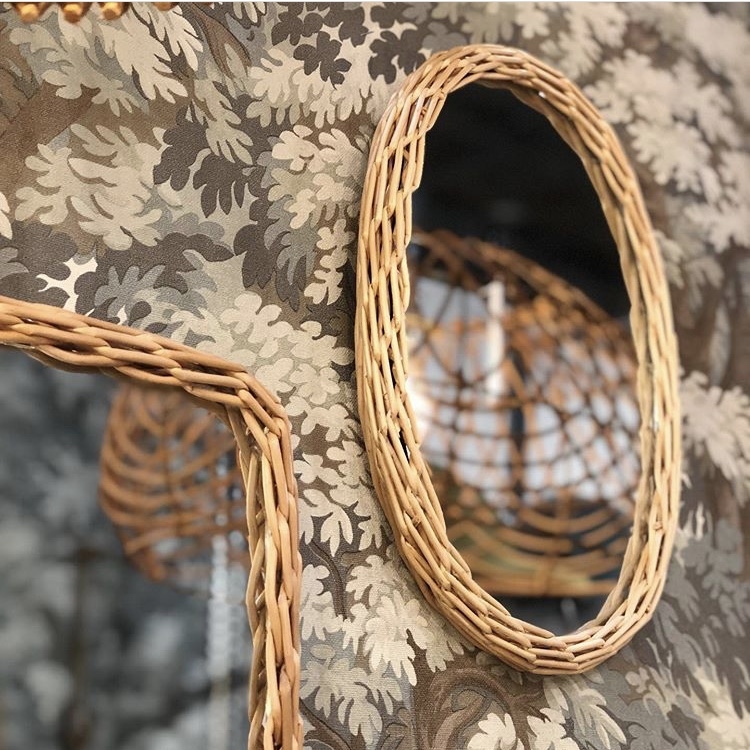 Wicker framed mirror