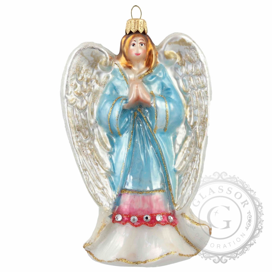 Praying angel with blue dress