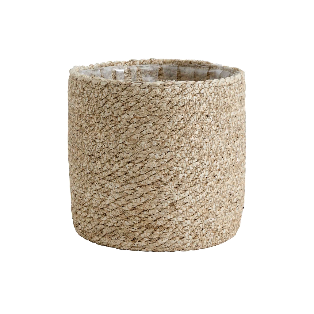 Knitted jute flowerpot large