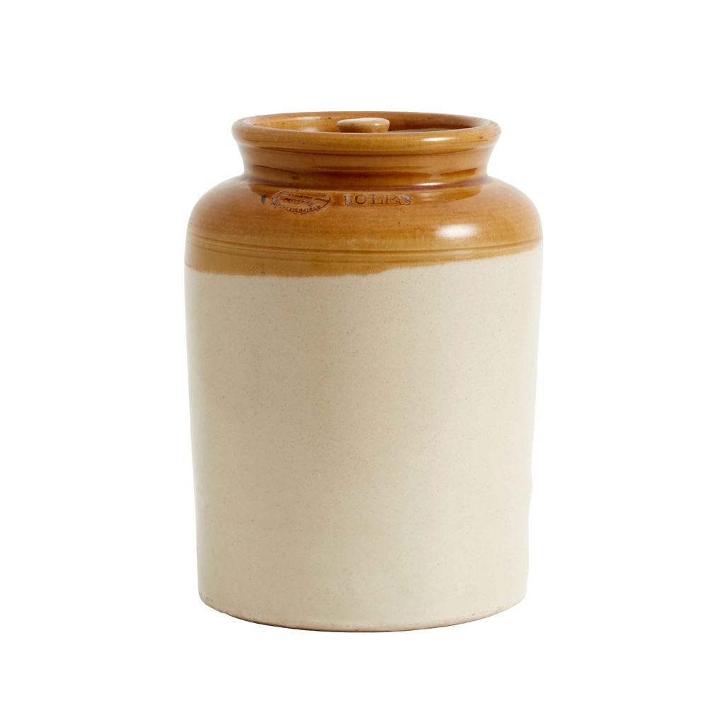 Ceramic jar with sand colour glaze