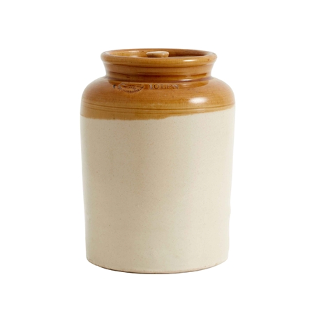 Ceramic jar with glaze sand beige