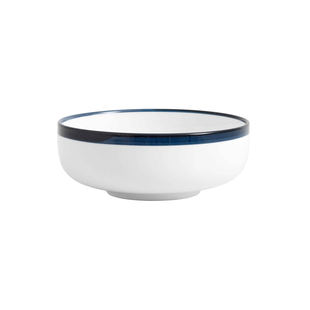 Ceramic bowl with a blue stripe
