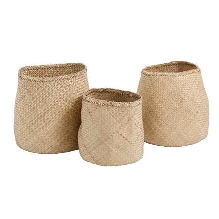 Seaweed baskets for flower pots 3 pcs