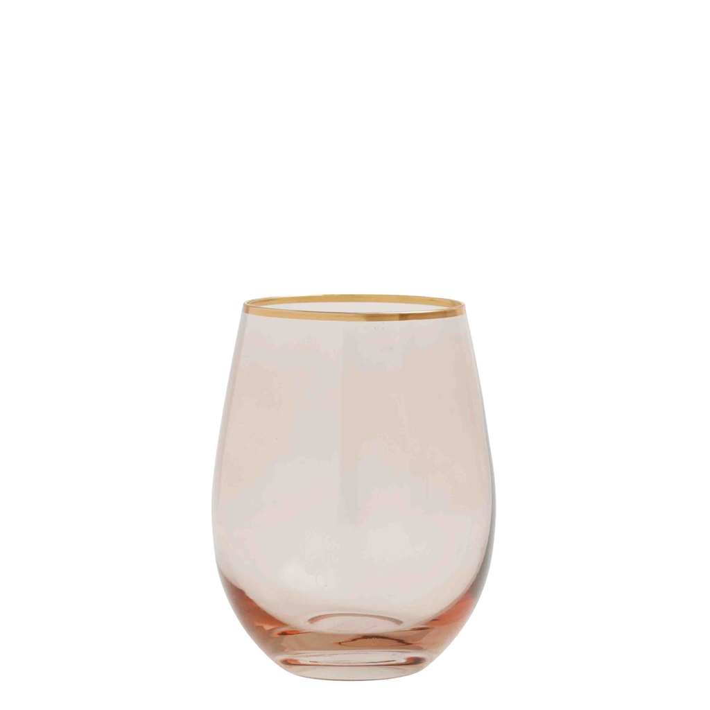 Pink glass with a golden edge