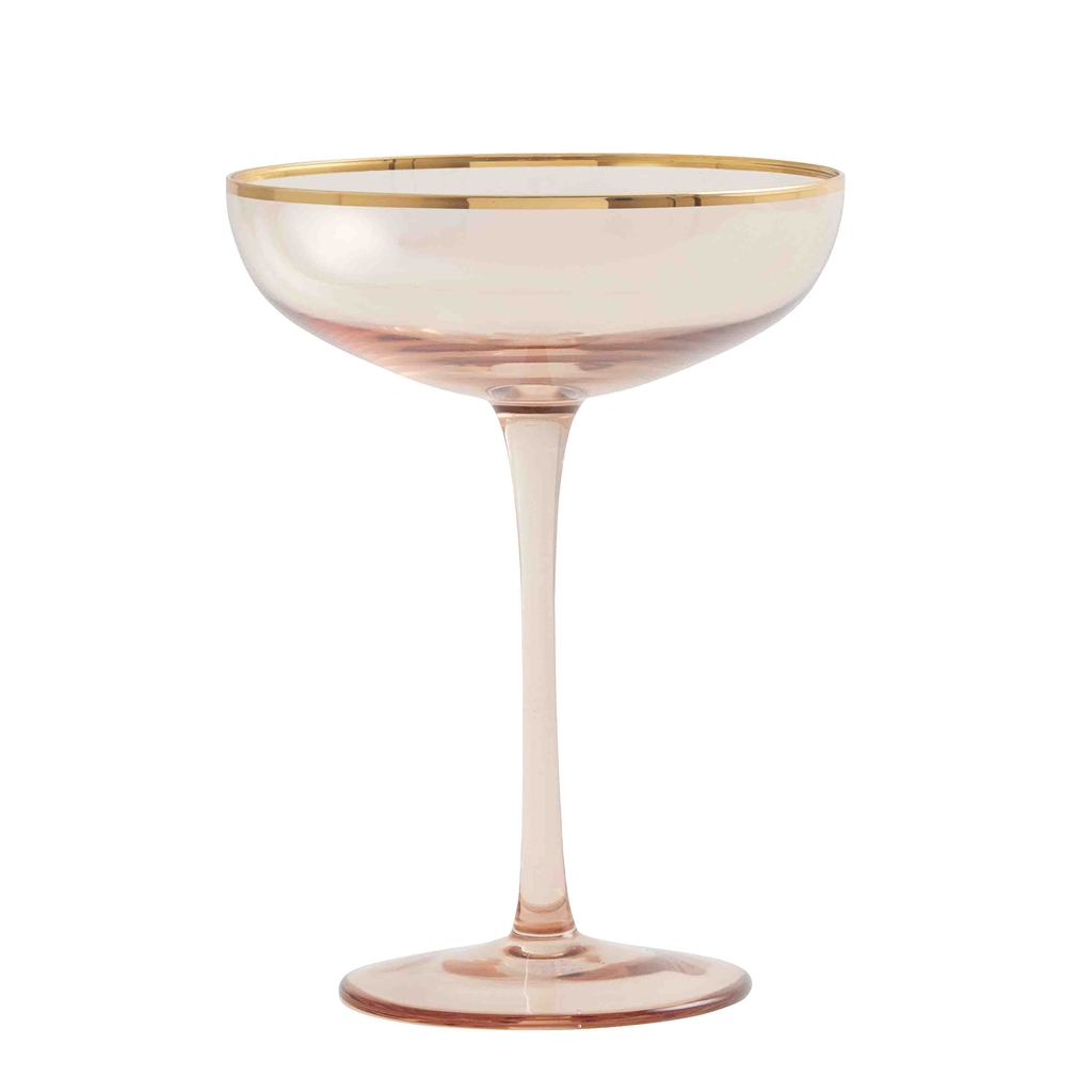 Pink champagne glass