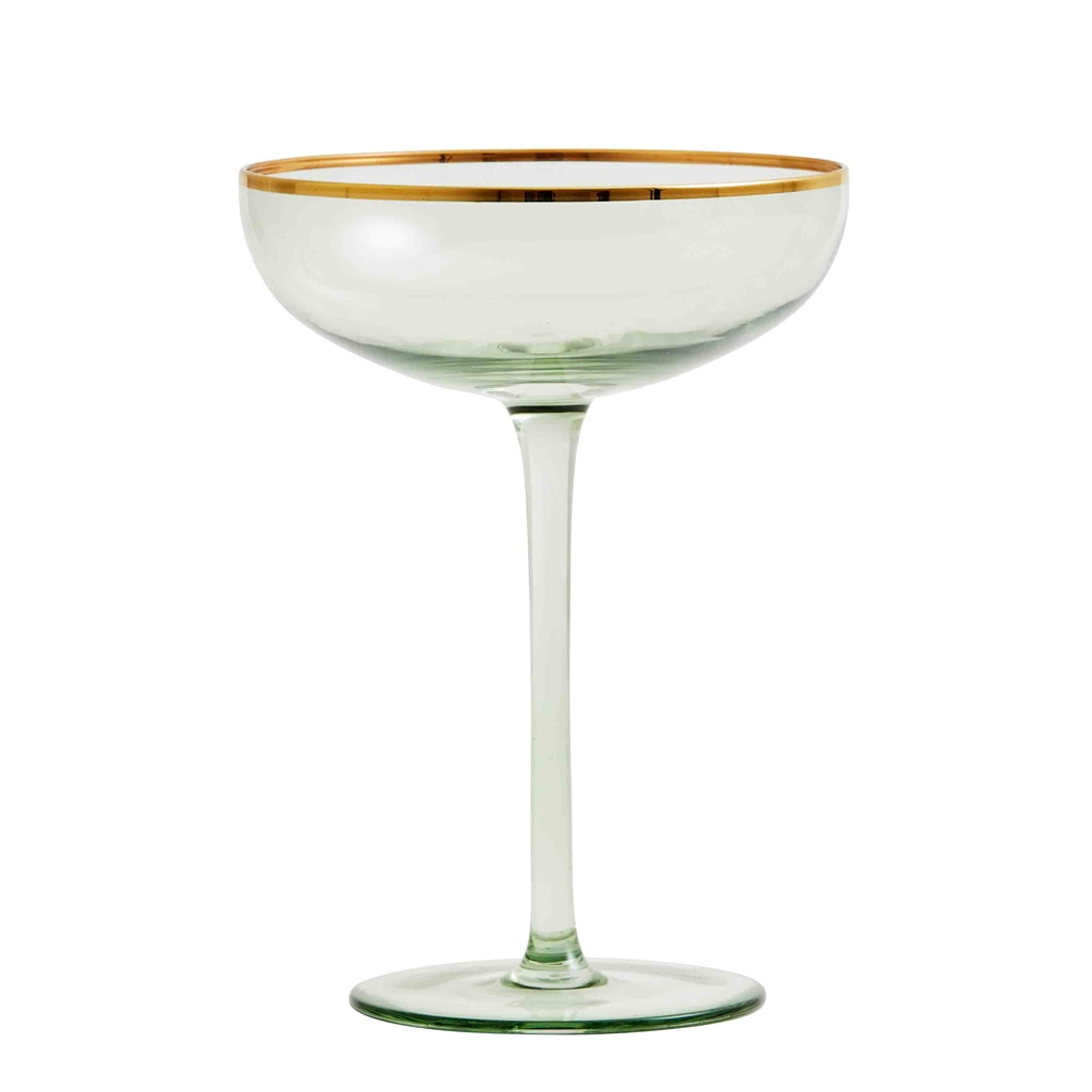 Green champagne glass