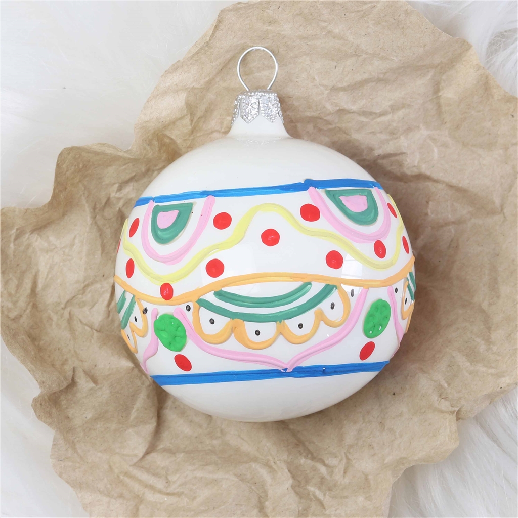 COLLECTIBLE ornament with colorful folk decor