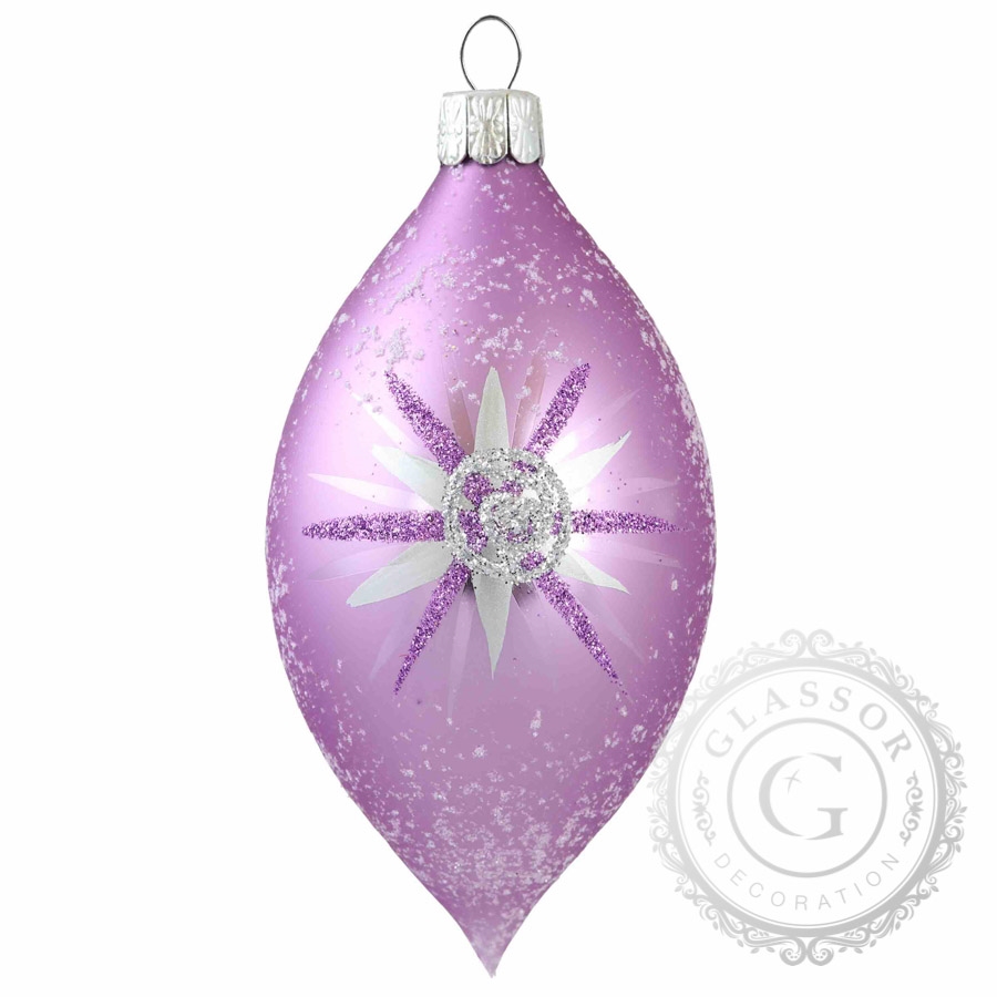 Glass olive purple with a star