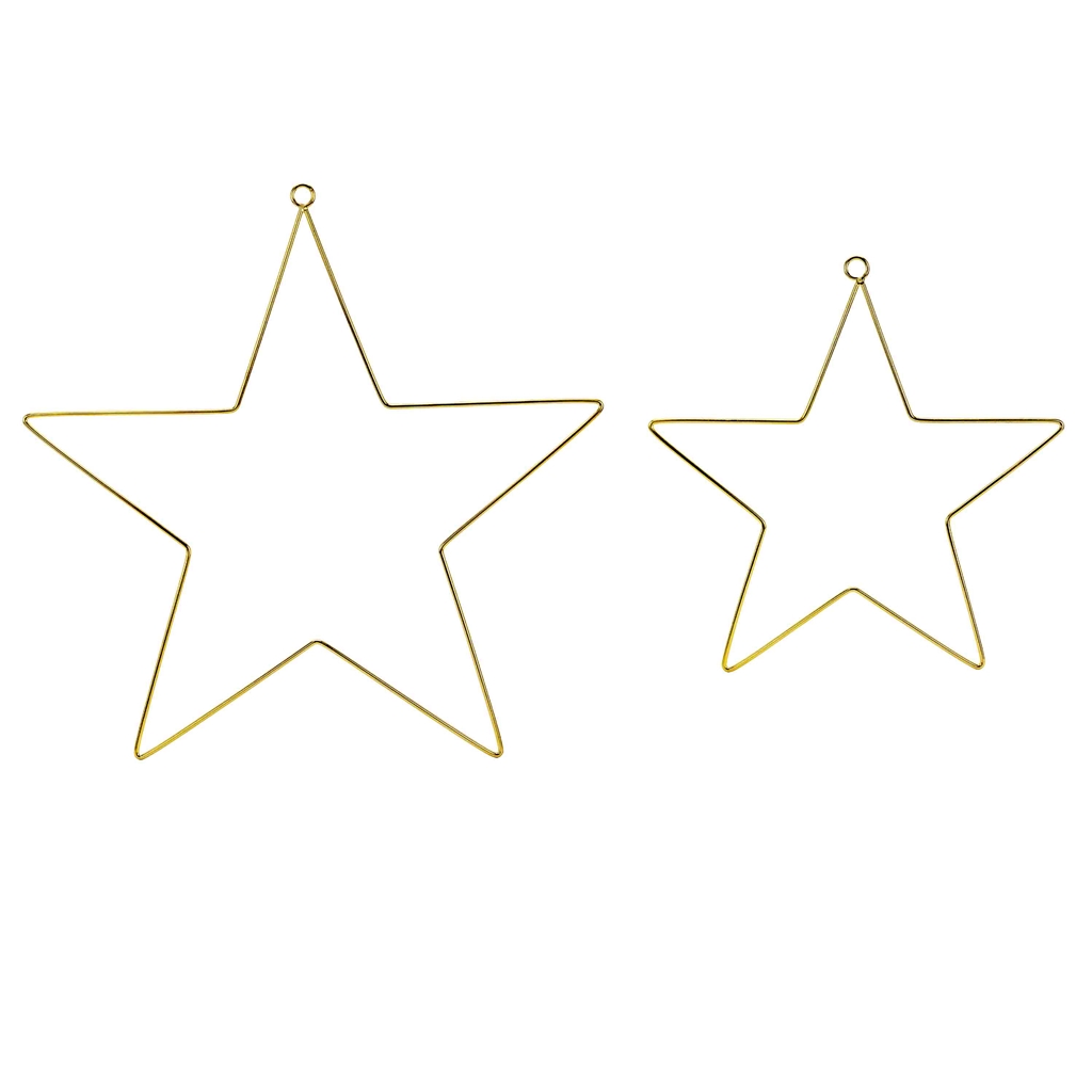 Hanging golden stars set 2 pcs