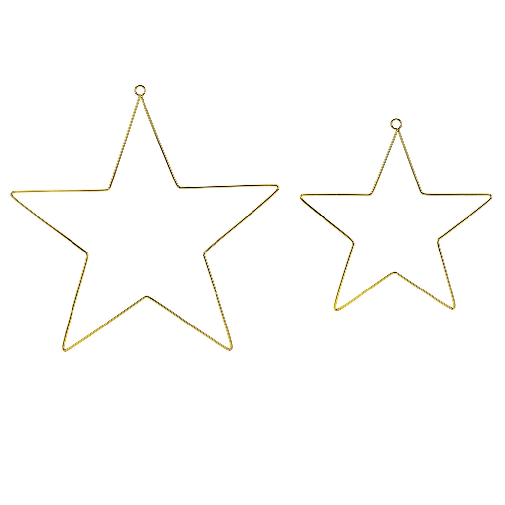 Hanging golden stars set 2 pcs