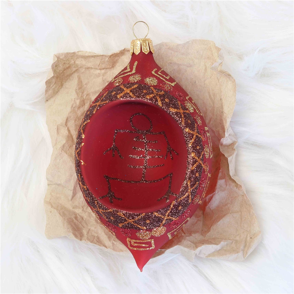COLLECTIBLE red ornament with skeleton