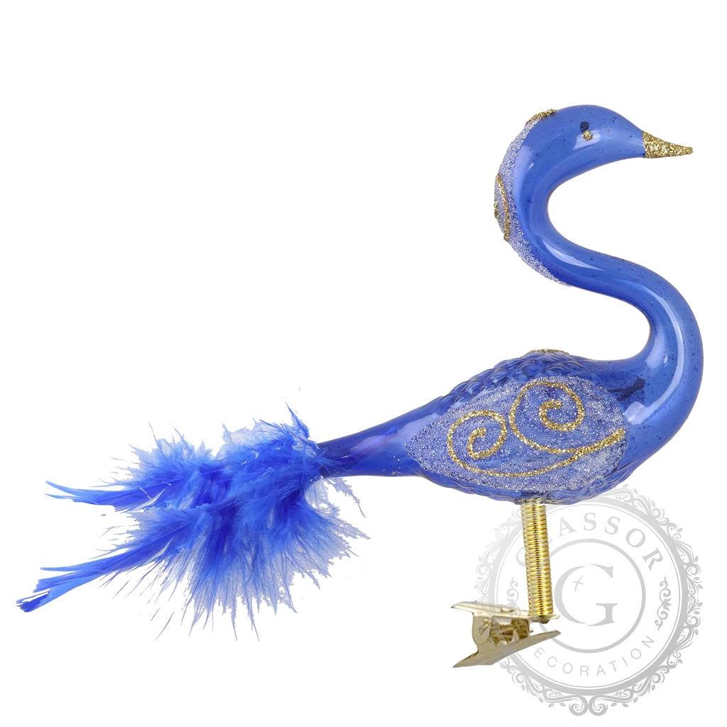 Blue swan ornament