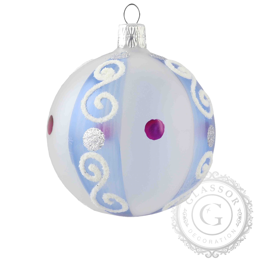 Glass ornament ball white mat