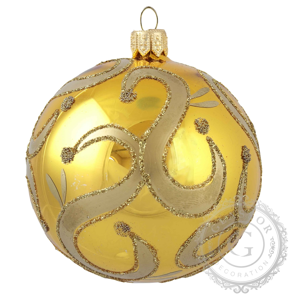 Golden Christmas bauble with gold décor