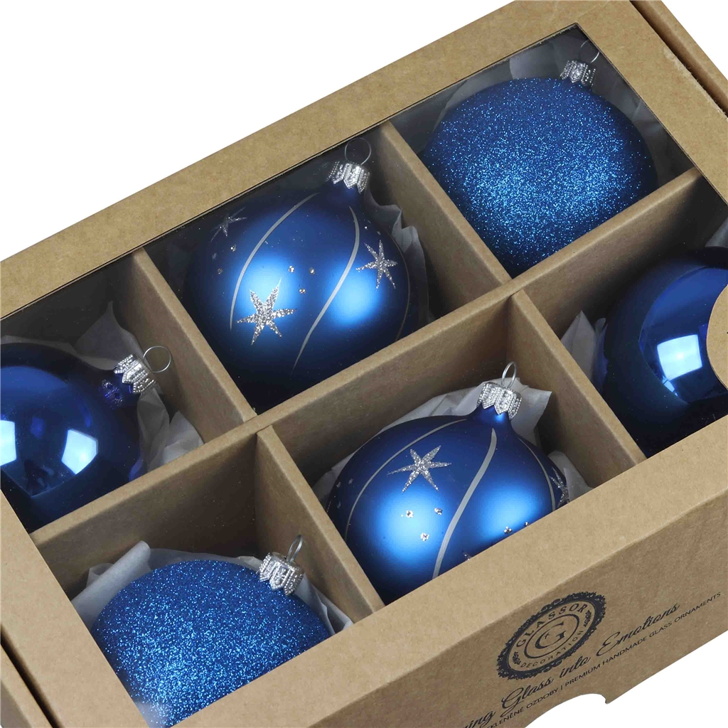 Set of Christmas ornaments Blue sky