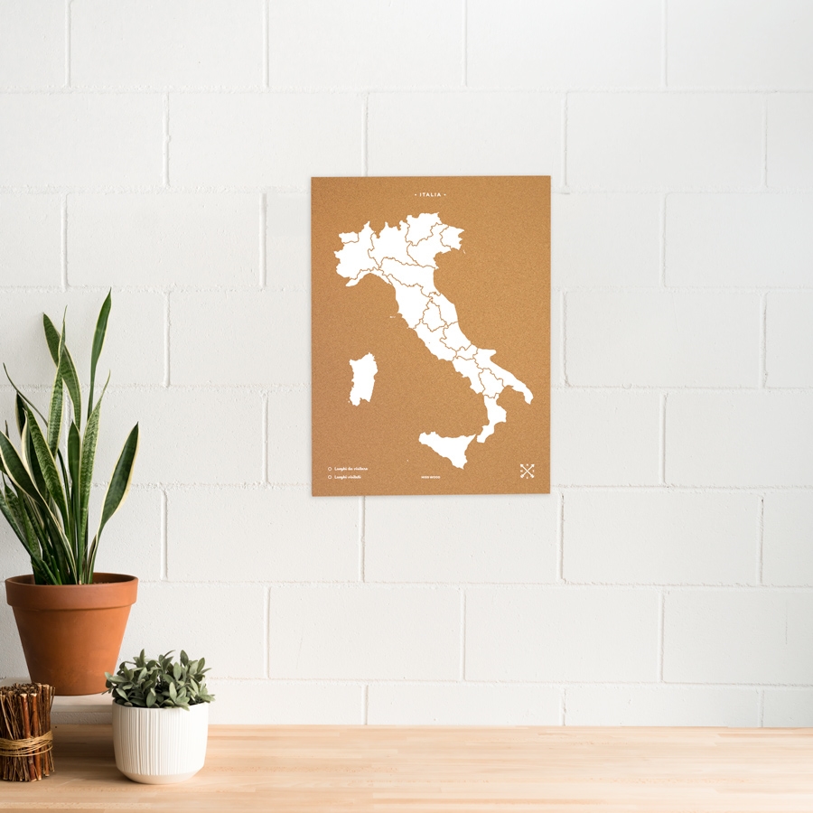 Cork board Italy map size XL